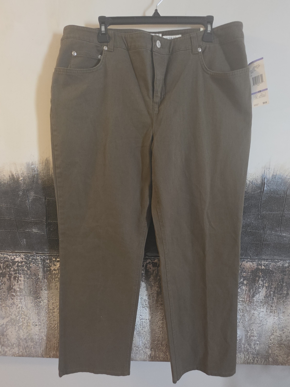 Jones New York Olive Boot-Cut Pants
